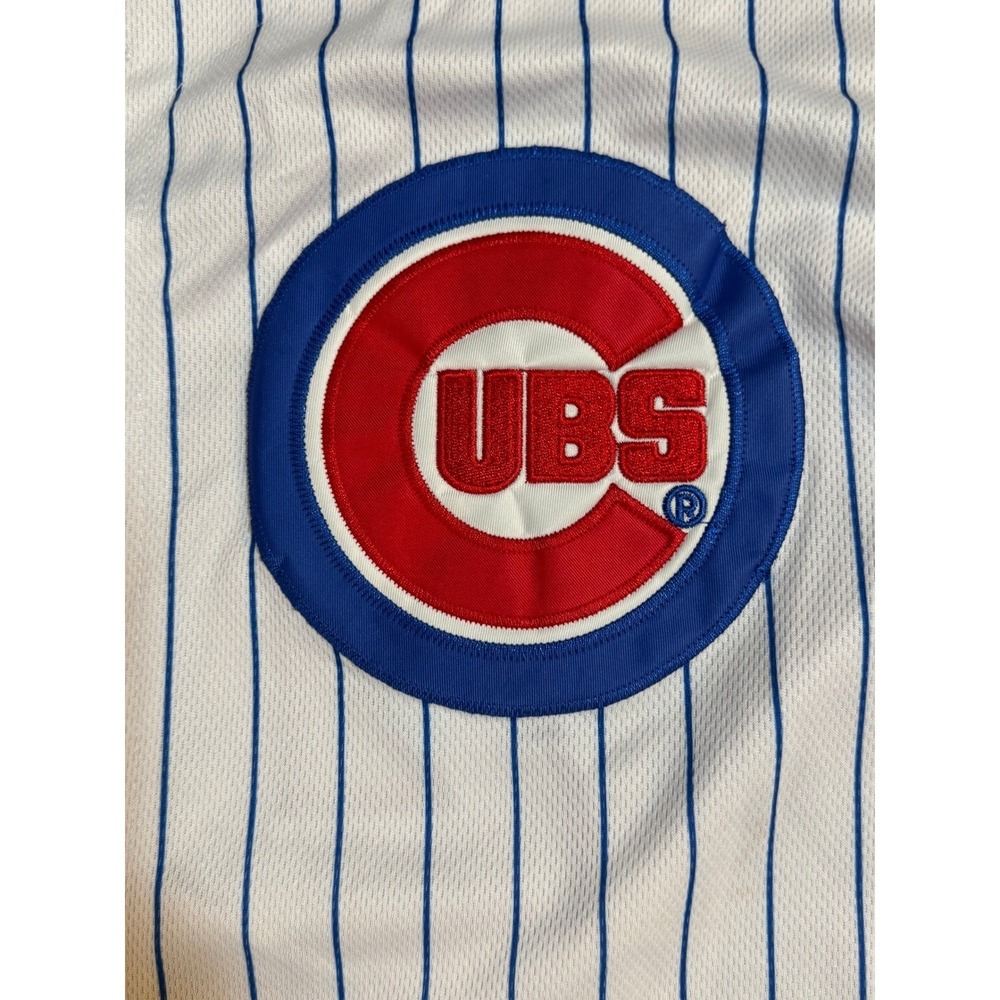 Majestic Chicago Cubs Anthony Rizzo 44 Authentic Jersey White Pinstripe Size 44 - Picture 2 of 10